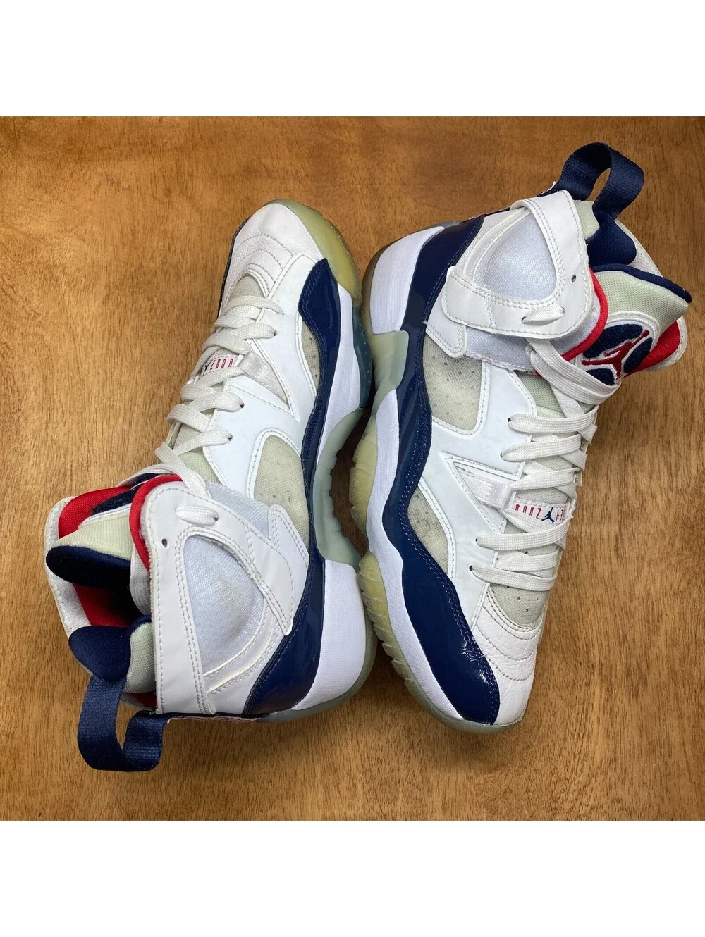 Jordan Jumpman Two Trey 23 Shoes Mens Sz 8.5 Red White Blue Sneakers DO1925-102